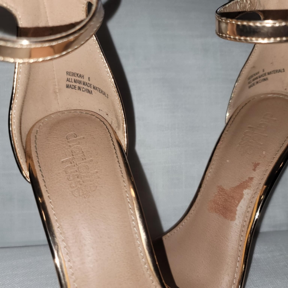 Charlotte Russe Rebekah, open toe Stiletto, cooper color 5' heal - Picture 3 of 9